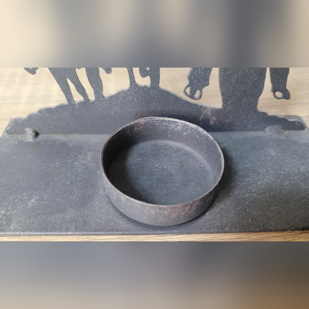 Rustic Cowboy Silhouette Tealight Holder - Black - Picture 8 of 14